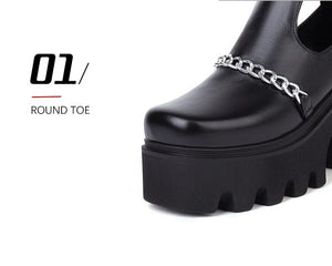 Women Casual Chains Pumps Straps Platform Shoes
