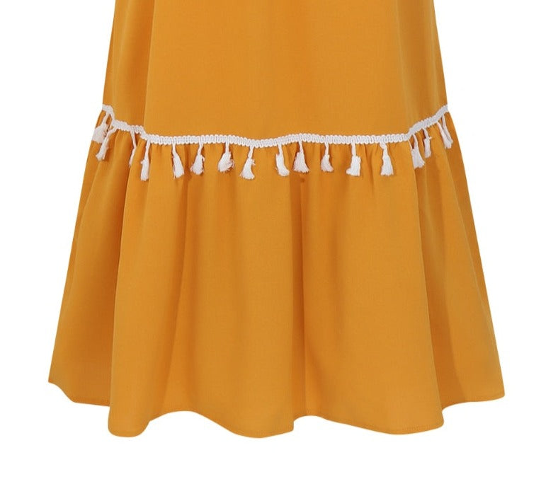 Women Boho Embroidered Abaya Long Dress