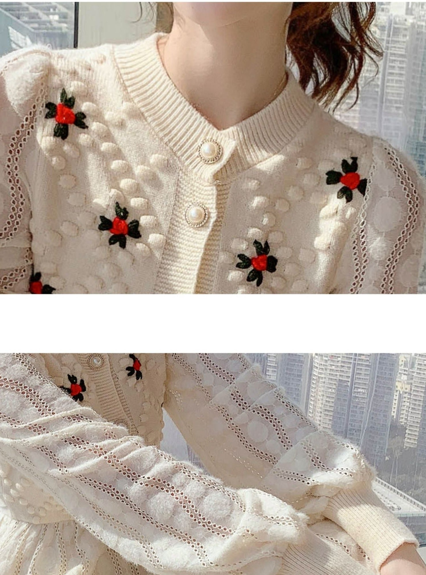 Women Embroidery Korea Style Slim Wool Knitting Dress
