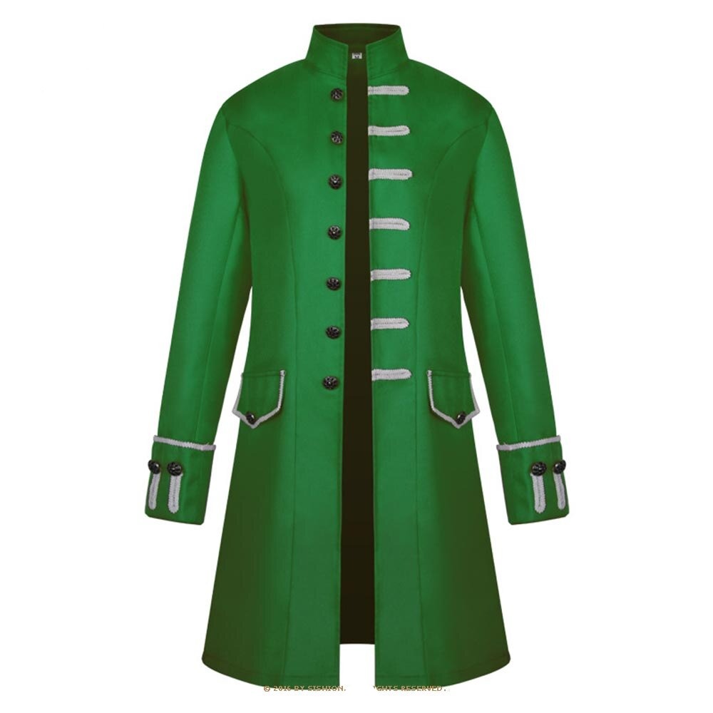 Men Vintage Victoria Gothic Mid-length Coat