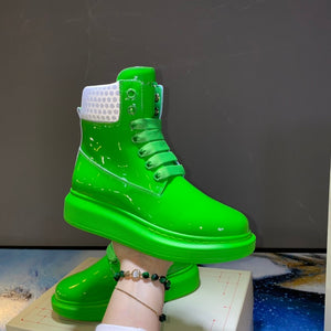 Unisex Candy Colours Boots Genuine Leather Shoes