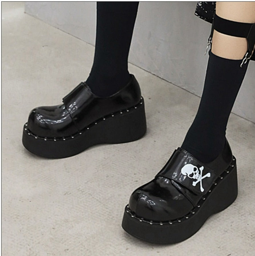 Women Gothic Platform Leather Japanese Harajuku Shoes