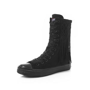 Women Decorated Embroidery Vulcanized Sneakers Canvas Boots