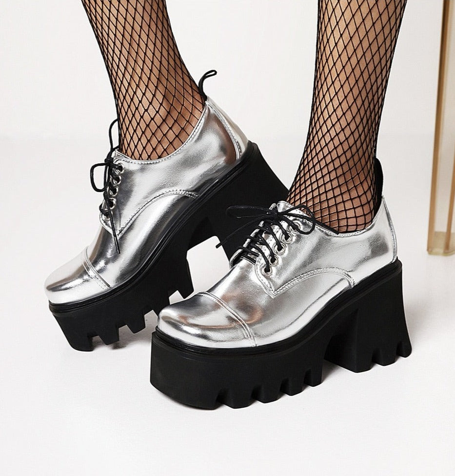 Women Harajuku Chunky Heel Light Gothic Shoes