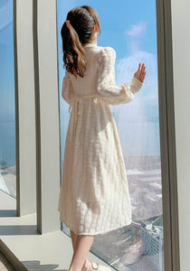 Women Embroidery Korea Style Slim Wool Knitting Dress