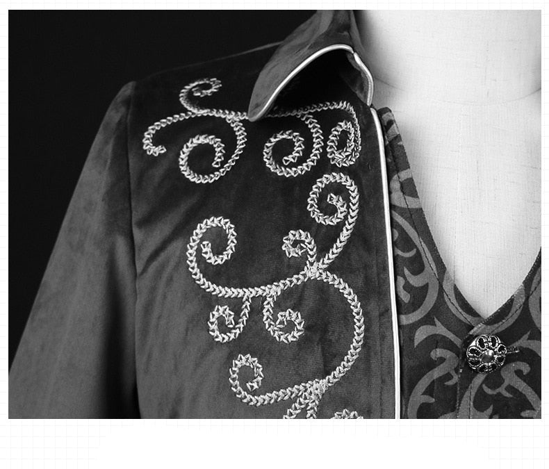 Men Tuxedo Gothic Steampunk Vintage Frock Medieval Victorian Costume