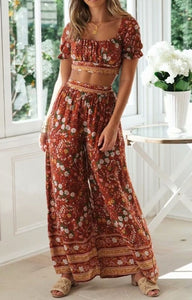 Women Bohemian Two Piece Outfits Sets