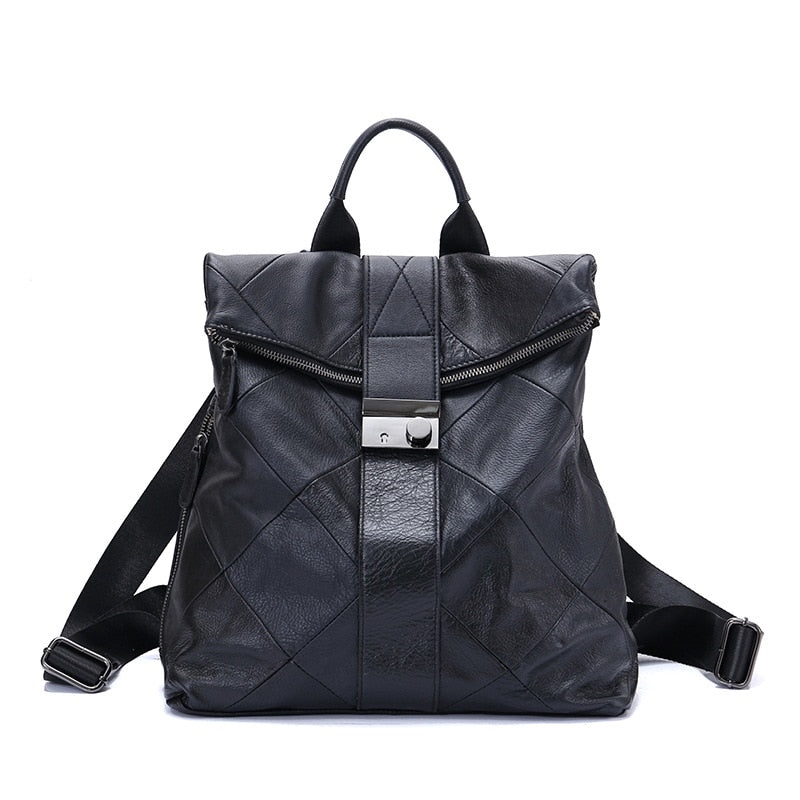 Women Leather Backpack Outdoor Travel Bag