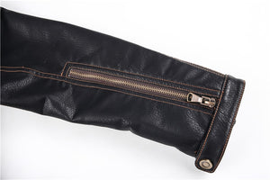 Men Motorcycle PU Leather Jacket