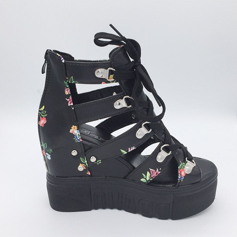 Women Floral Gladiator Open Toe Sandals