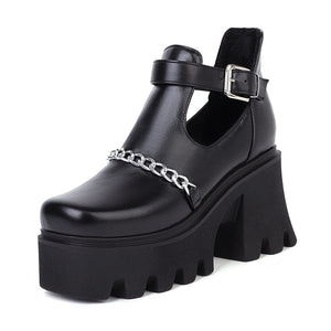 Women Casual Chains Pumps Straps Platform Shoes