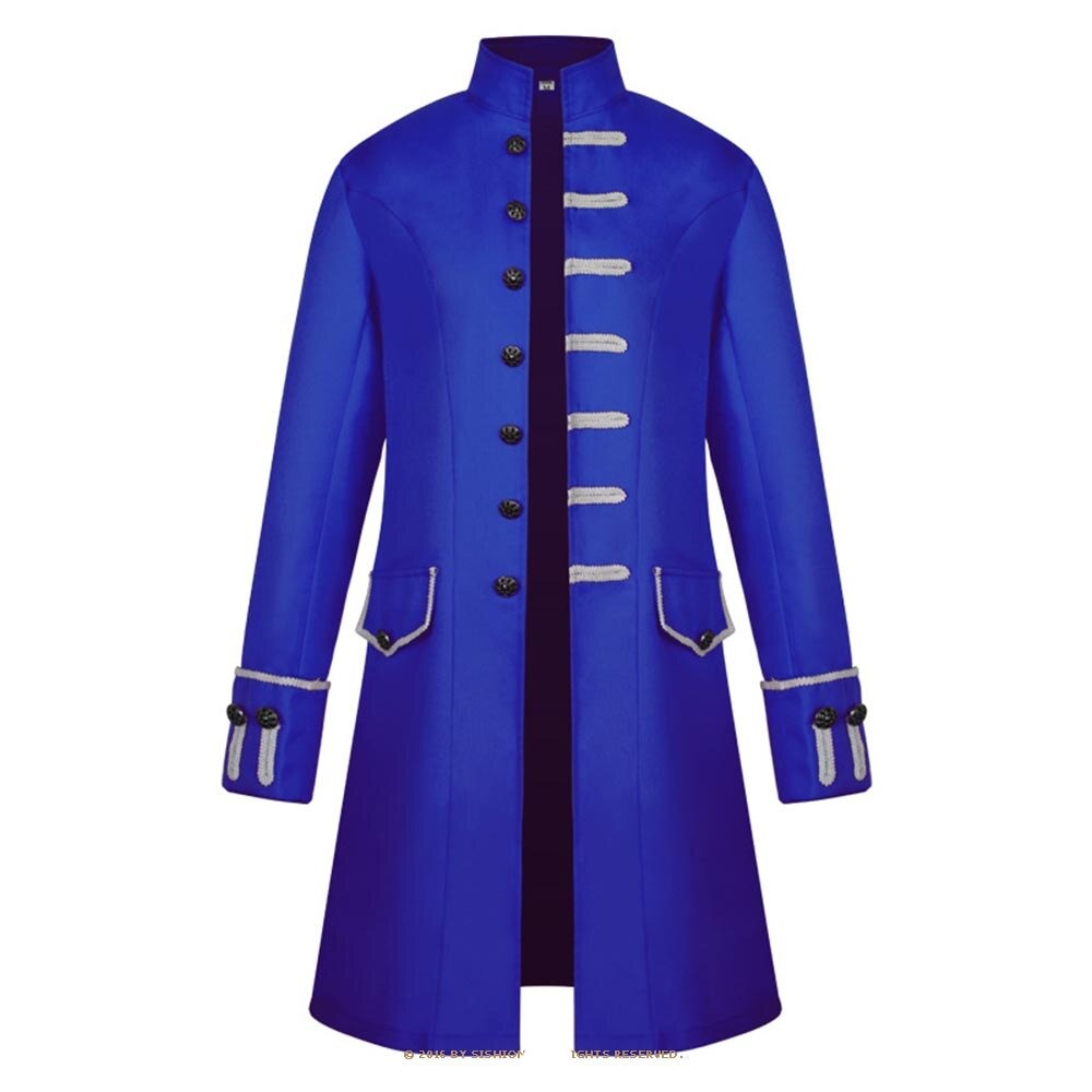 Men Vintage Victoria Gothic Mid-length Coat