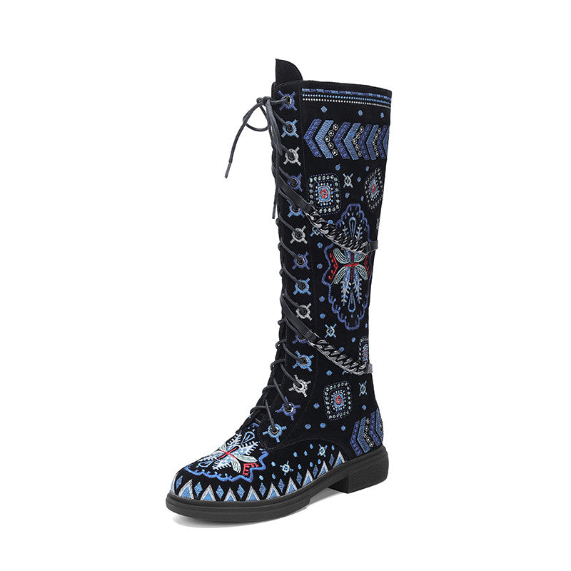 Women Floral Embroidery National Style Boots