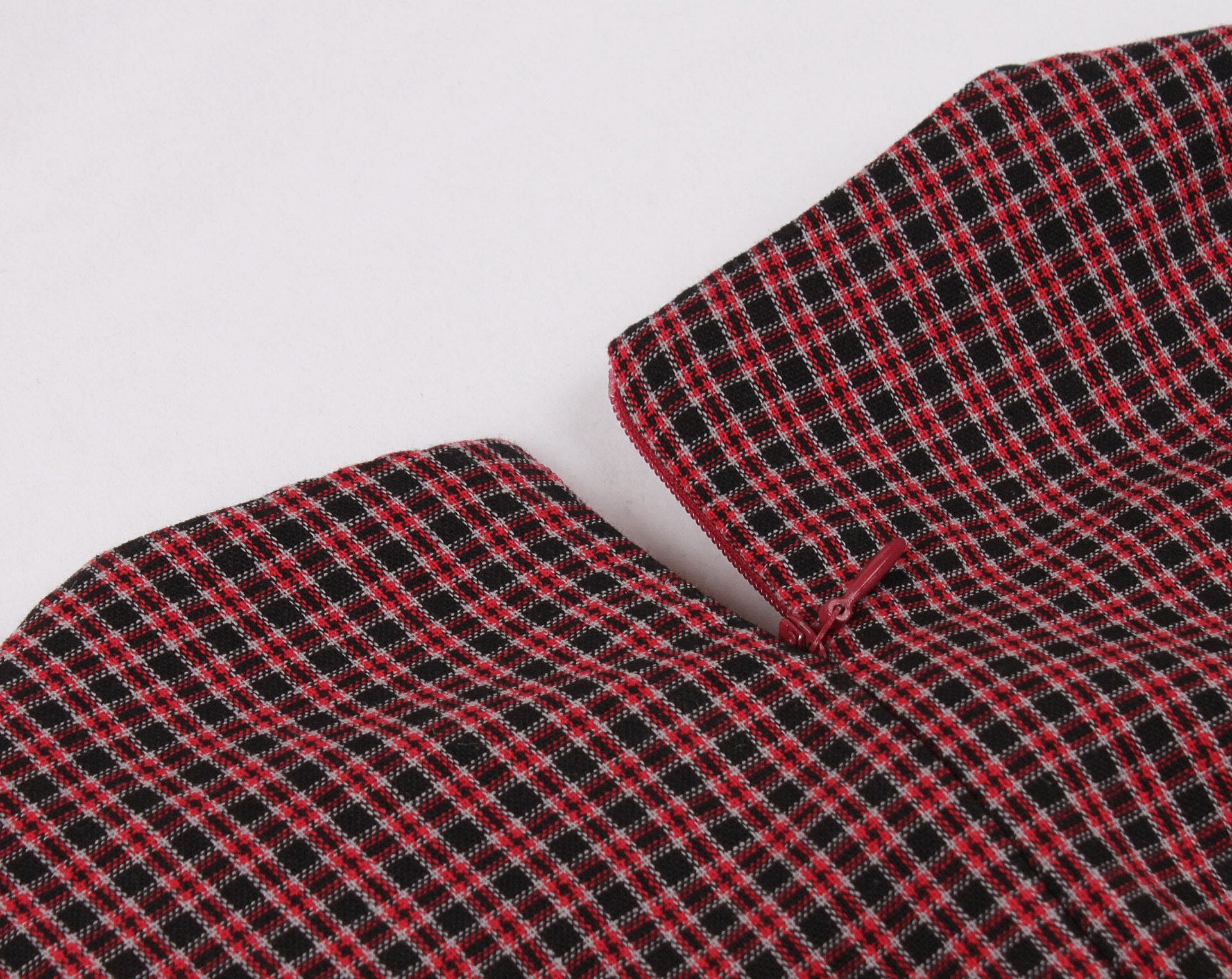 Women Plaid Bow Vintage Dress