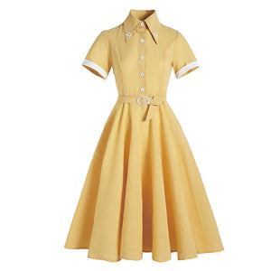 Women French Robe Vintage Rockabilly Retro Dress