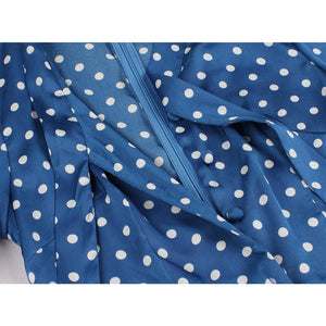 Women Short Sleeve Polka Dots Vintage Dress