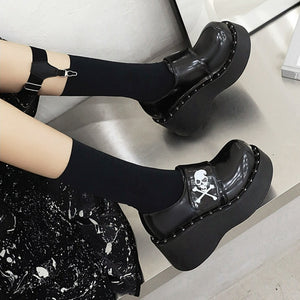 Women Gothic Platform Leather Japanese Harajuku Shoes
