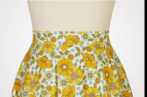 Women Floral Retro A Line Vintage Skirt