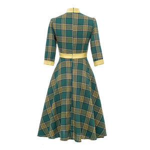 Women Retro Vintage A Line Pinup Rockabilly Bow Dress