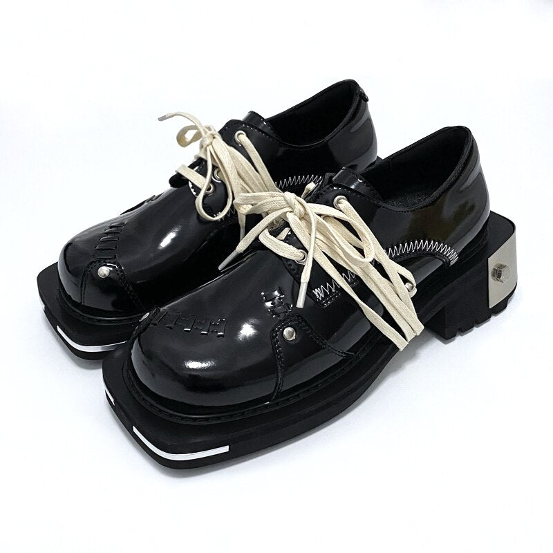 Punk Gothic Vintage Casual High Heels Leather Shoes