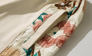 Men Embroidery Casual Patchwork Shorts