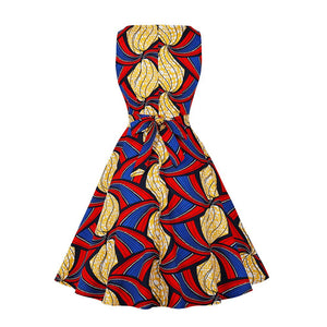 Women Sleeveless Retro Vintage Dress