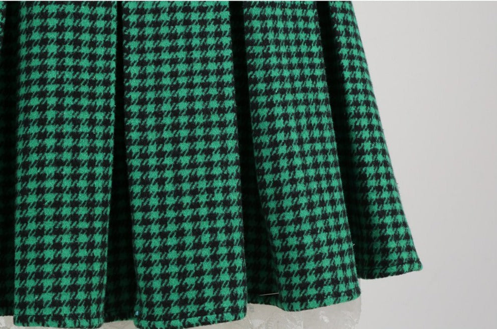 Women Retro Long Sleeve Vintage 2 Pcs Set