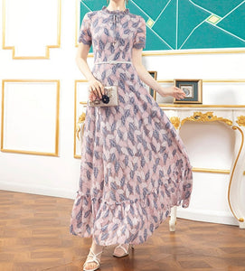 Women Casual Vintage Long Maxi Lace Dress