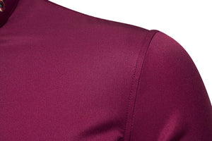Men Embroidered Long Sleeve Slim Casual Shirt