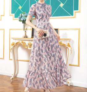 Women Casual Vintage Long Maxi Lace Dress