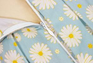 Women Daisy Floral Vintage Swing Pleated Skirt