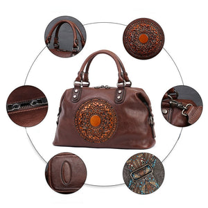 Women Retro Handmade Bohemian Genuine Leather Bags