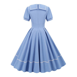 Women Retro Hepburn Vintage Swing A Line Dress