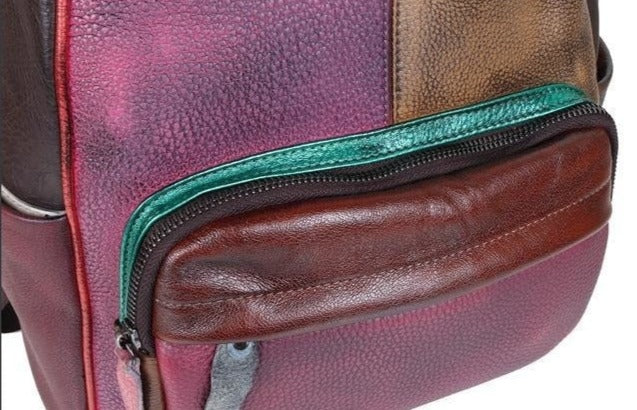 Women Genuine Leather Retro Bag Leisure Vintage Backpack