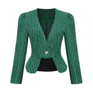 Women Retro Long Sleeve Vintage 2 Pcs Set
