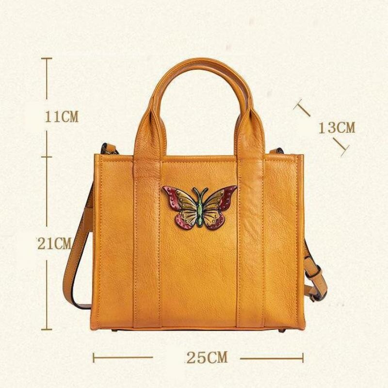Women Vintage Butterfly Leather Handmade Cowhide Bags