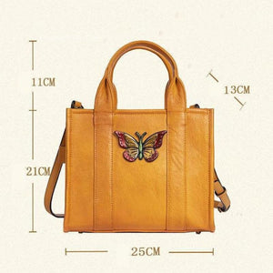 Women Vintage Butterfly Leather Handmade Cowhide Bags