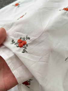 Women Floral Embroidery Belted Dress