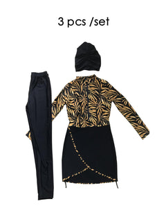 Women Hijab 3 Pcs Set Full Cover Swimwear