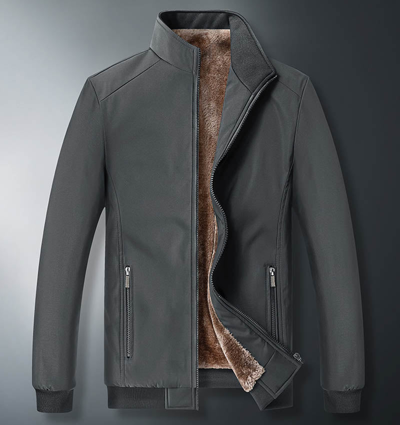 Men Winter Fleece Jackets Thicken Warm Varsity Coat