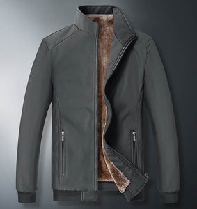 Men Winter Fleece Jackets Thicken Warm Varsity Coat