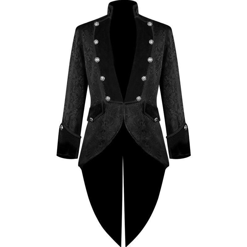 Men Gothic Steampunk Trench Vintage Frock Outfit Coat