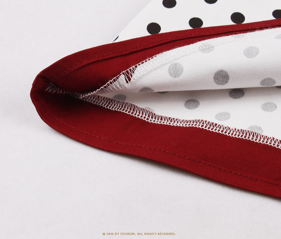 Women Retro A Line Robe Dots Vintage Dress