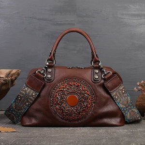 Women Retro Handmade Bohemian Genuine Leather Bags