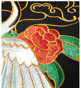Unisex Harajuku Vintage Crane Embroidery T-Shirt