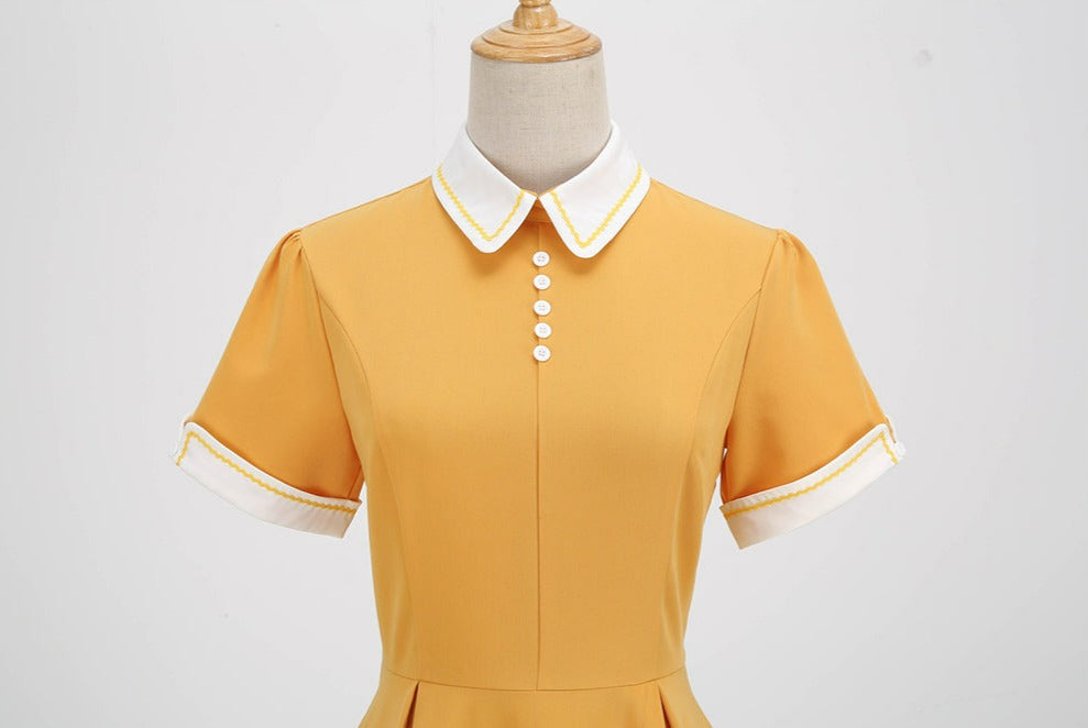 Women Retro Vintage Rockabilly Dress A Line Swing Dress