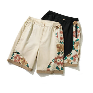 Men Embroidery Casual Patchwork Shorts