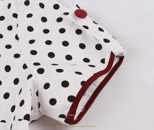 Women Retro A Line Robe Dots Vintage Dress
