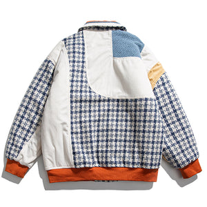 Unisex Hip Hop Baseball Contrast Stitching Jacket