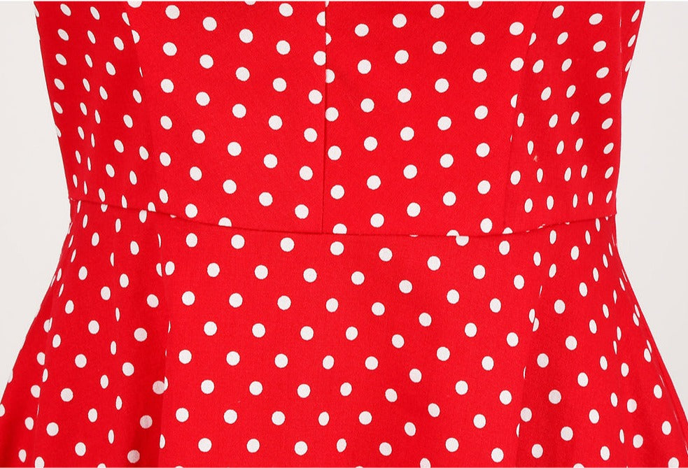 Women Polka Dots Retro Pin Up Halter Vintage Dress